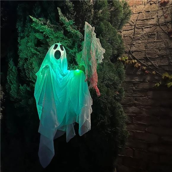 3 PCS Halloween Hanging Ghost with Light Window Decor, Animated Flying Ghost - Picture 5 of 7